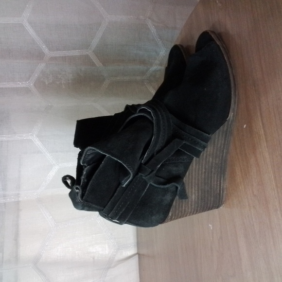 LUCKY BRAND WOMENS  OPEN TOE ANKLE BOOT SIZE 10M PLATFORMS - Picture 3 of 4